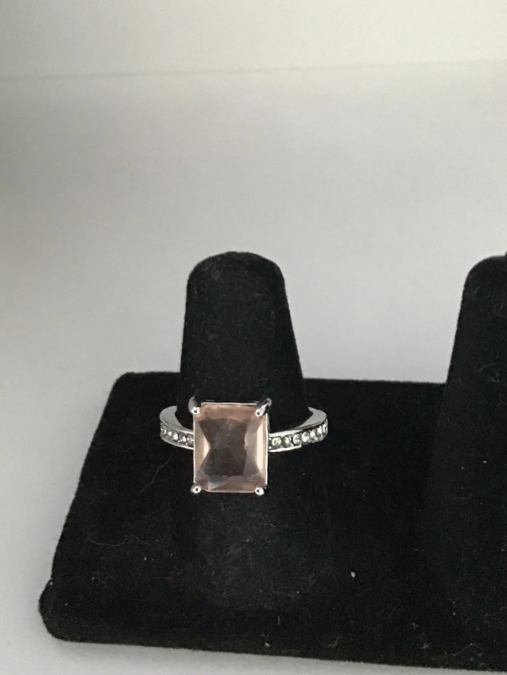 Glamorous Cushion/Emerald Cut Crystal Cocktail Ring